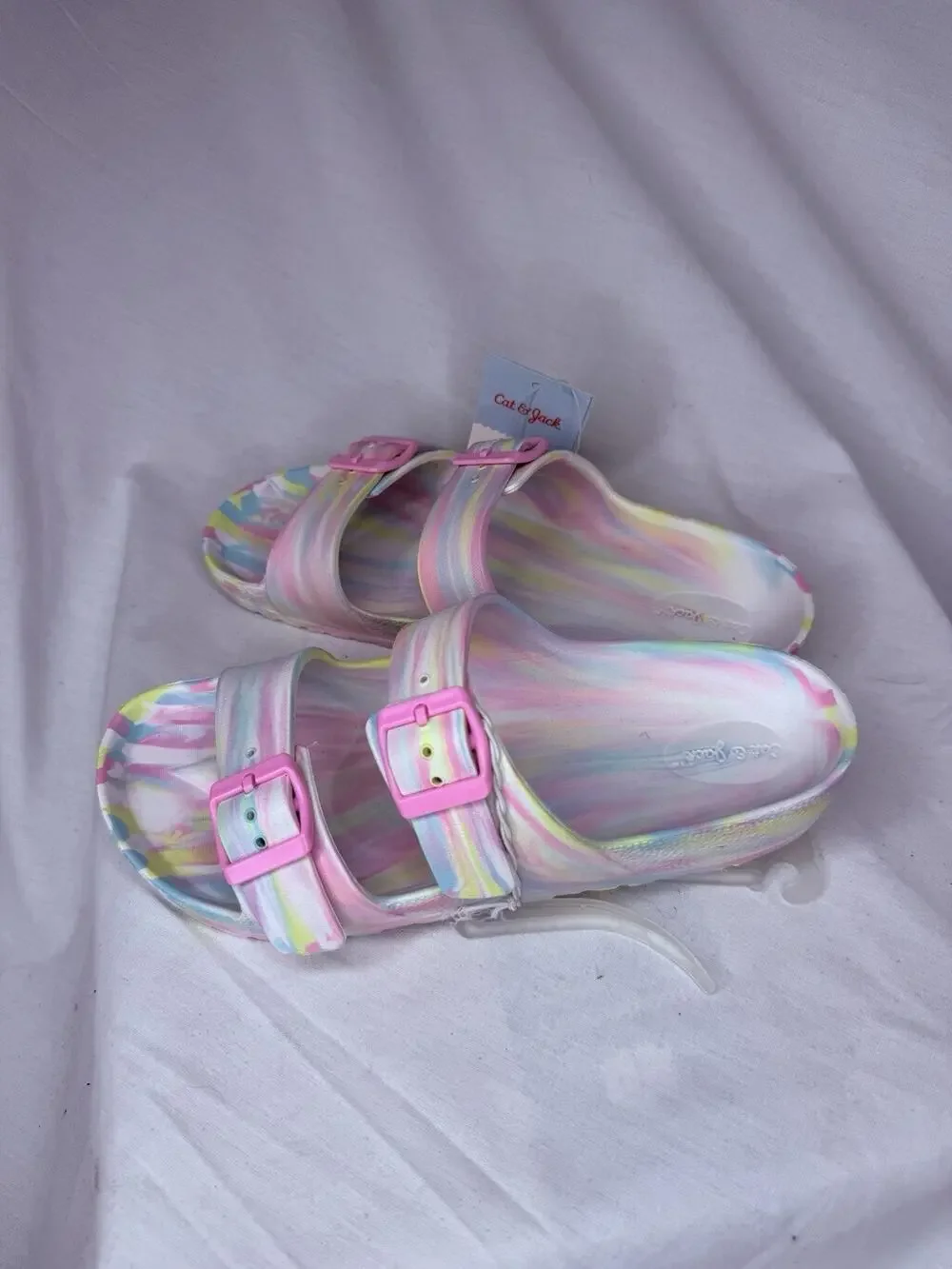 Cat & Jack Kids Noa EVA Cushioned Footbed Slide Sandals Multicolor Size 3, NWT